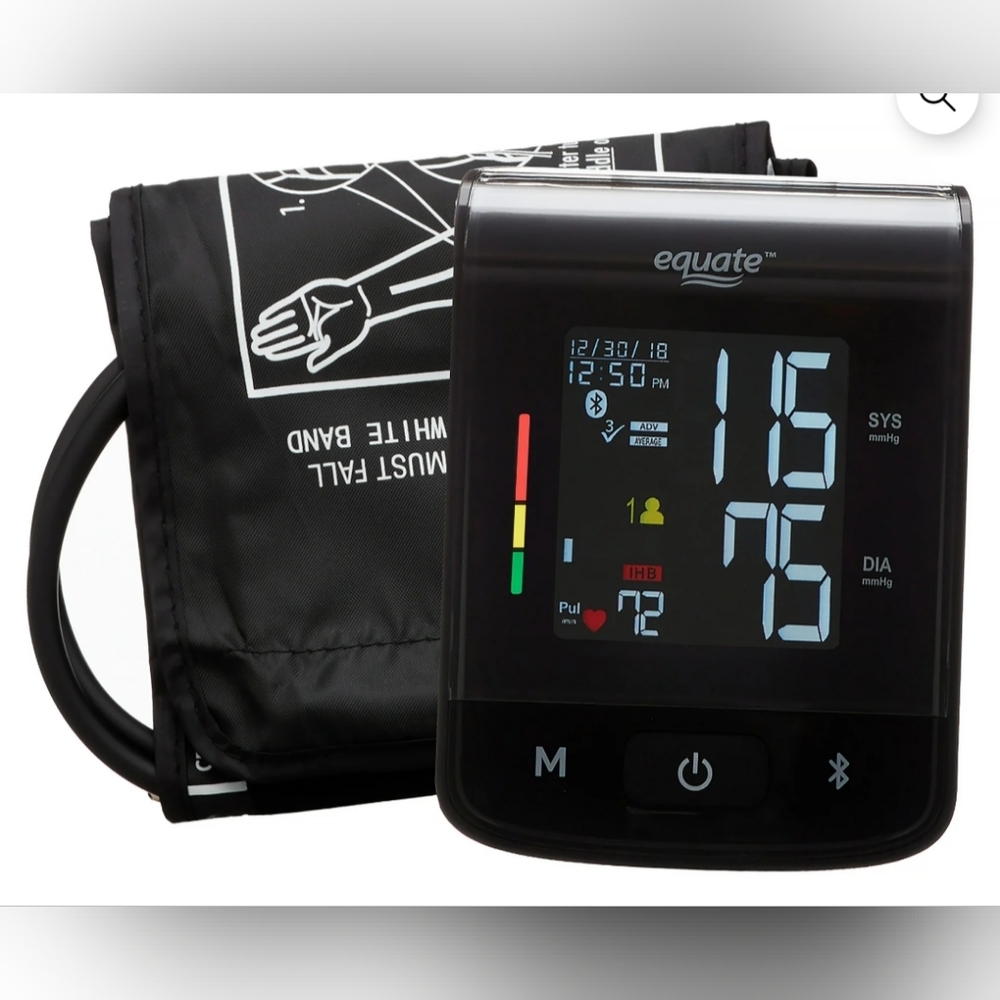 Equate Premium Upper Arm Blood Pressure Monitor and Wide Range Arm Cuff NWT